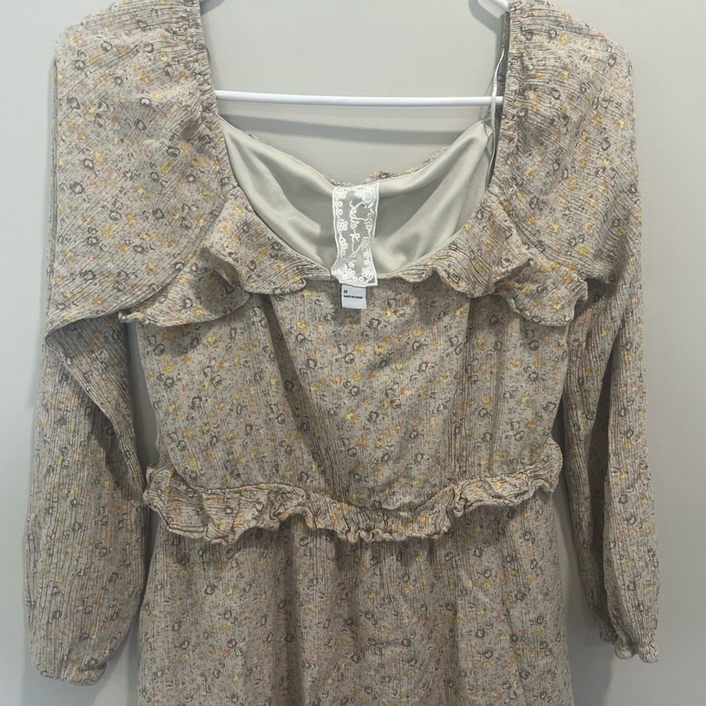 Dry Goods Beige Floral Mini Dress